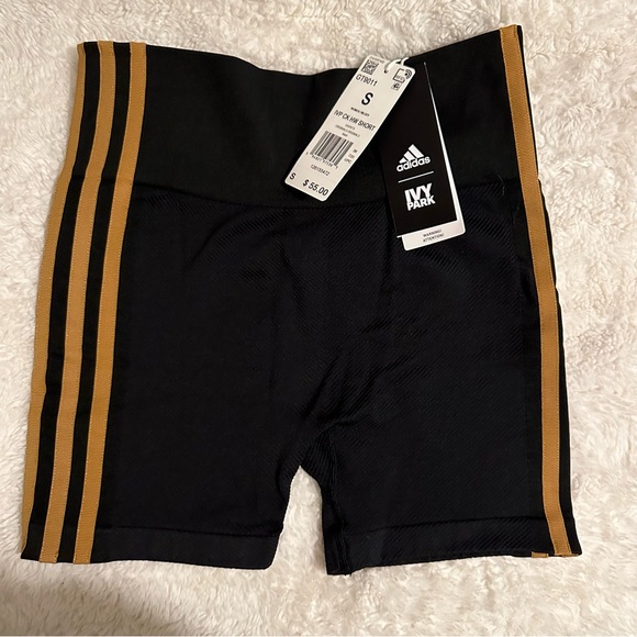 Ivy Park Adidas Black And Gold Shorts High Waist Shorts Ivy Park